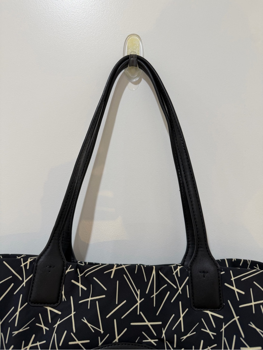 Tory Burch Ella Printed Tote Bag Black Match Sticks - Picture 4 of 14